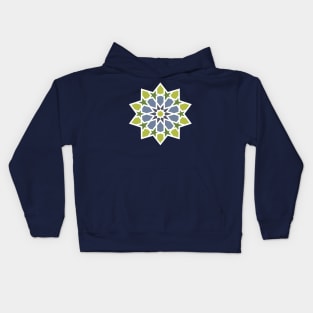 Green Star Arabic Tiles Kids Hoodie